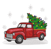 Christmas Tree Truck: Embroidery Design - FineryEmbroidery